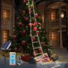 Solar-Powered Christmas Decorations, Outdoor LED 3M Ladder Santa Claus String Lights, Solar Rechargeable, Waterproof, Auto OnOff, 8 Modes, Timer