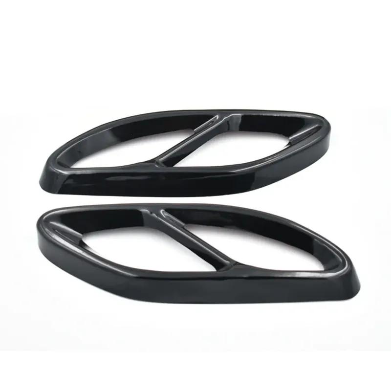 2 Stück Edelstahl Auspuffrohr Abdeckung Zierleiste für Mercedes Benz A B C E GLC GLE Klasse W176 W246 W205 W213 AMG Auto Styling