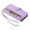 iPhone 16 Pro Flip Case, Wallet Zipper Pocket, Purple