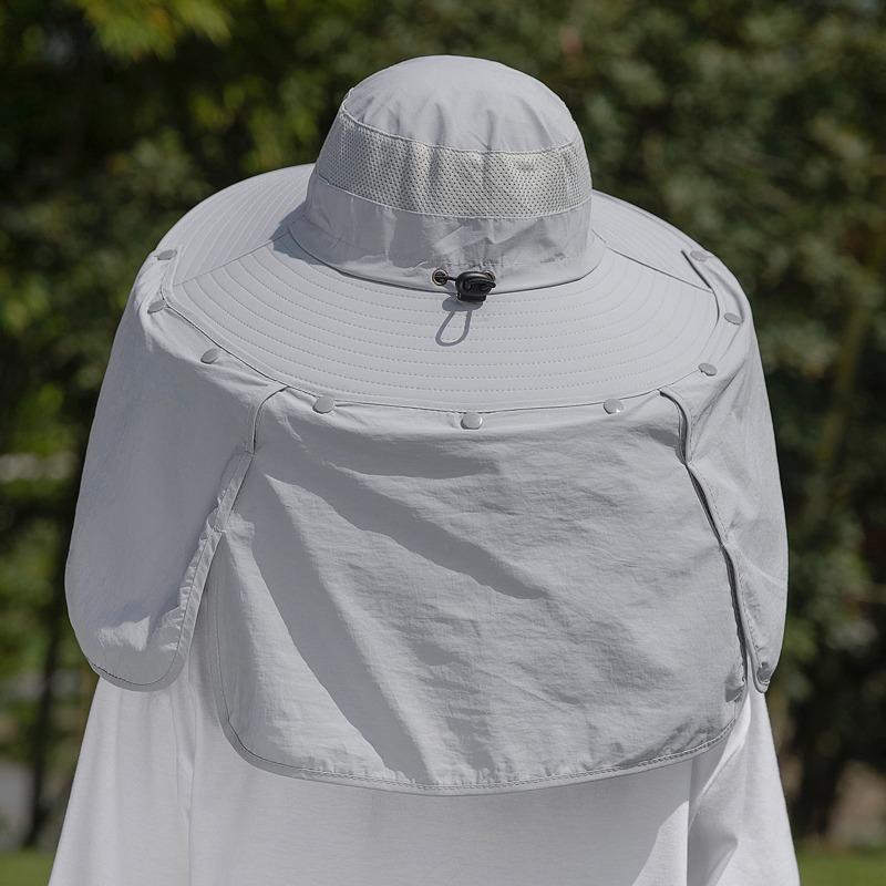 Men's and Women's Summer Big Brim Sun Hat Outdoor UV Protection Neck Sun Hat Seaside Face Hat