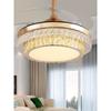 Crystal Fan Lamp Bedroom Dining Room Invisible Ceiling Ceiling Fan Lights Living Room Wind Mute Fan with Lights Chandelier