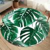 Vibrant Monstera Tropical Leaf Round Rug Non Slip Soft Easy Clean Fits Home Living Room Balcony Adds Fresh Tropical Decor Style