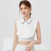 Perfect Match Women'S Fake Collar Chiffon Detachable Dickey Collar Half Shirts Blouse Black Edge Faux False Collar For Women