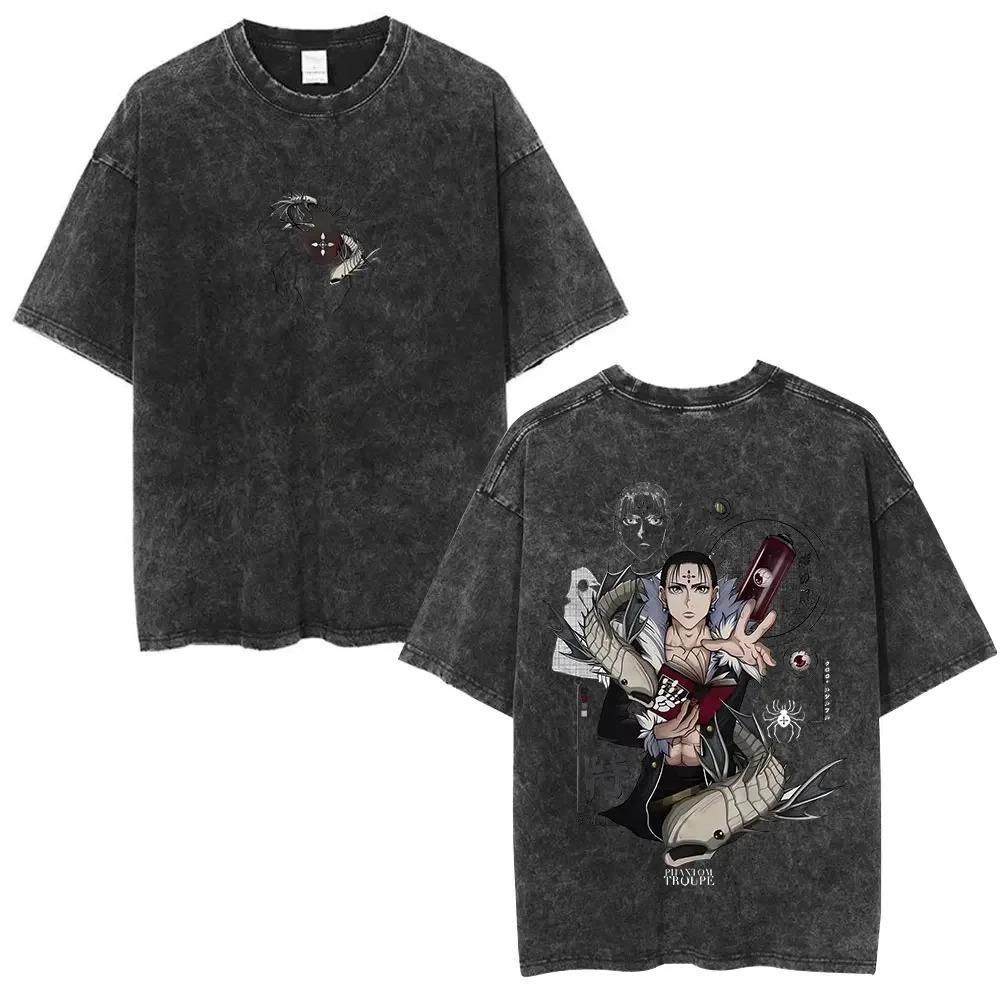 Hunter x Hunter Phantom Troupe "Spider Symbol & Dark Metal Style" Vintage Washed Oversized Streetwear T-Shirt