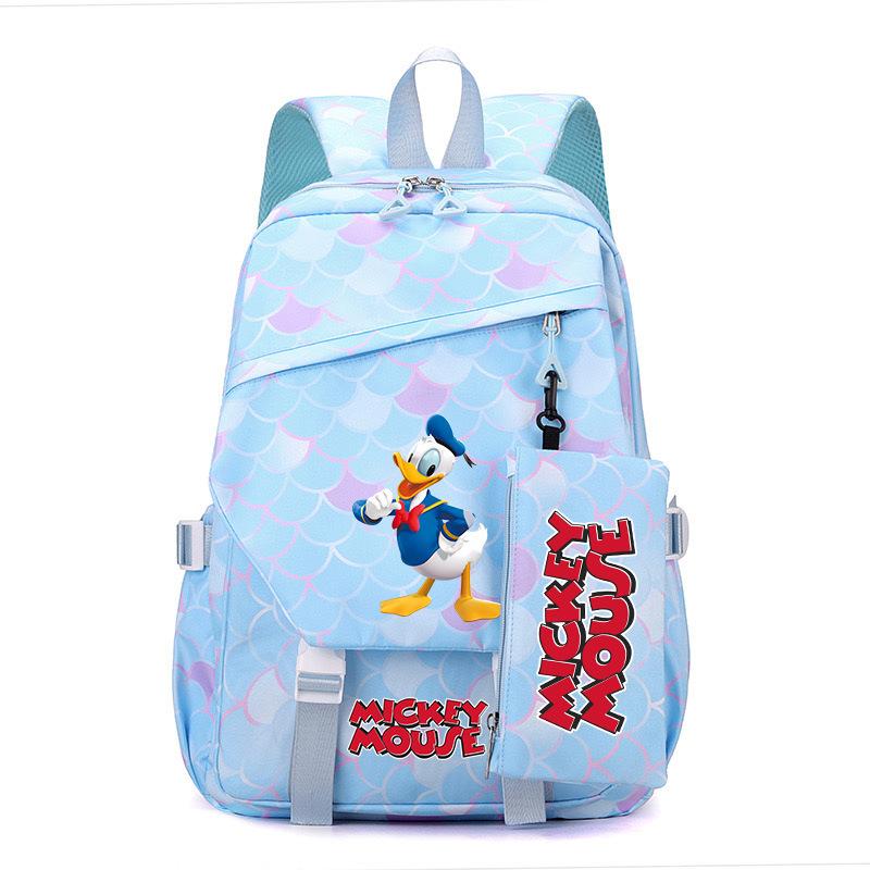 3 Piece School Backpack Set for Students Large Capacity Oxford Cloth Schoolbag with Shoulder Strap and Pencil Case