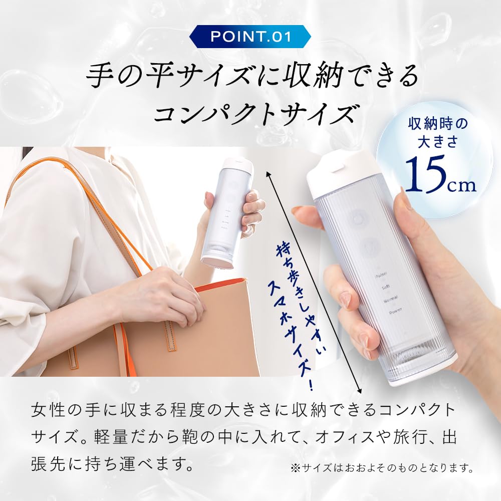 Aimedia Oral Irrigator Jet Washer: Compact, Portable, Cordless, Compatible with Mouthwash, USB Rechargeable, IPX7 Waterproof, 4-Speed