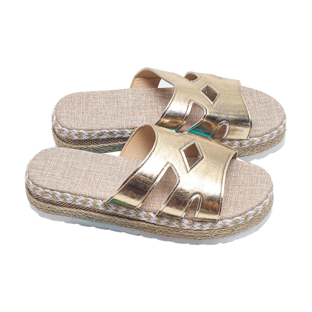 Fashion Shoes Beige Heeled Sandals Ladies' Slippers Platform Big Size Luxury Slides Low Black Soft Designer Rome Rubber PU Fabric Fashio