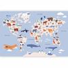 Wallpaper - World Map with Animal Illustrations