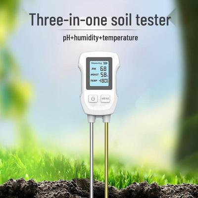 Three-in-One High-Precision Soil Tester: Digital Meter for Acidity, Moisture & Humidity with LED Display
