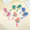 E11811 new retro personality exaggerated versatile resin flower water drop long earrings heavy industry temperament