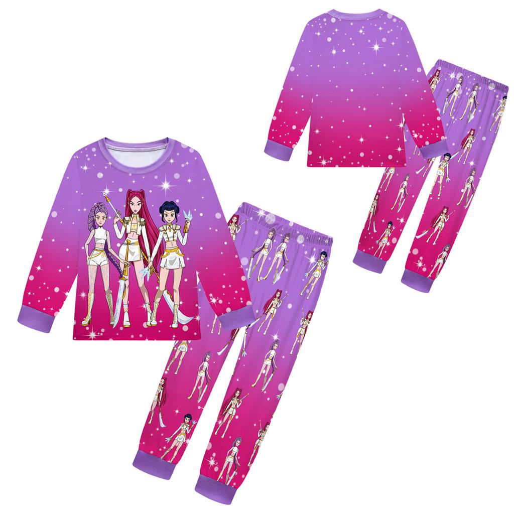 Children's Fashion Suit Skirt Round Neck Long Sleeve Top Pants