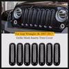 7Pcs Matte Gloosy Black Front Grille Mesh Inserts Trim Car Sticker Grille Cover Guard for Jeep Wrangler JK 2007-2017 Car Styling