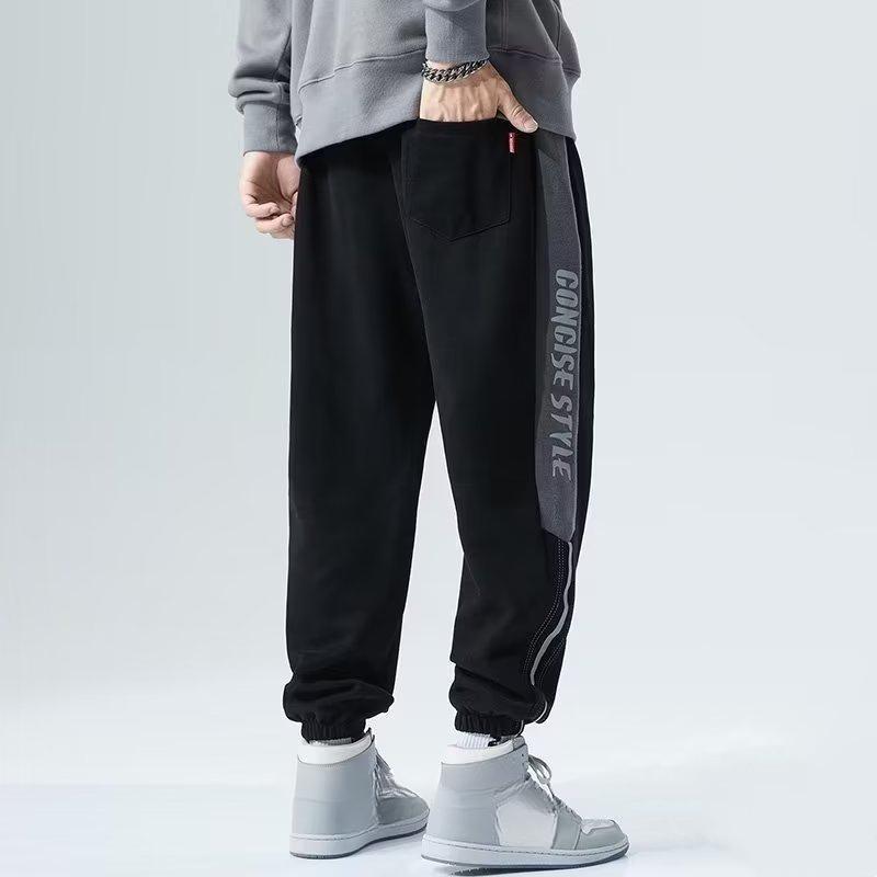 Men's Plus Size Loose Casual Pants Teenagers Containing Cotton Non-Elastic Sweatpants