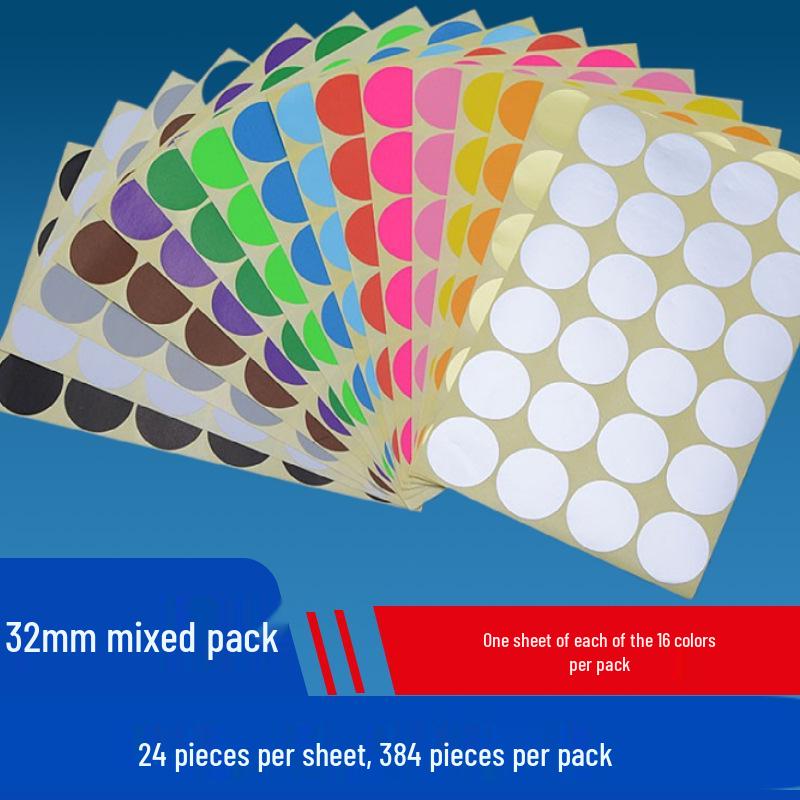 Mixed Color Round Dot Sticker Labels - Available in 10, 16, and 20 Vibrant Colors