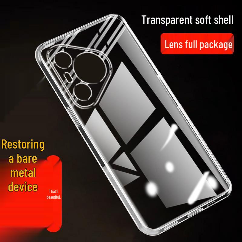

Huawei Pura70 Transparent Silicone Phone Case: Compatible with P60 Pro, P50E, P40, and P30 Lite Huawei Pura80