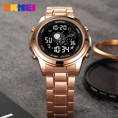 Electronic Watch Stainless Steel Belt Single Display Waterproof Astronaut Interface Sports Watch Male