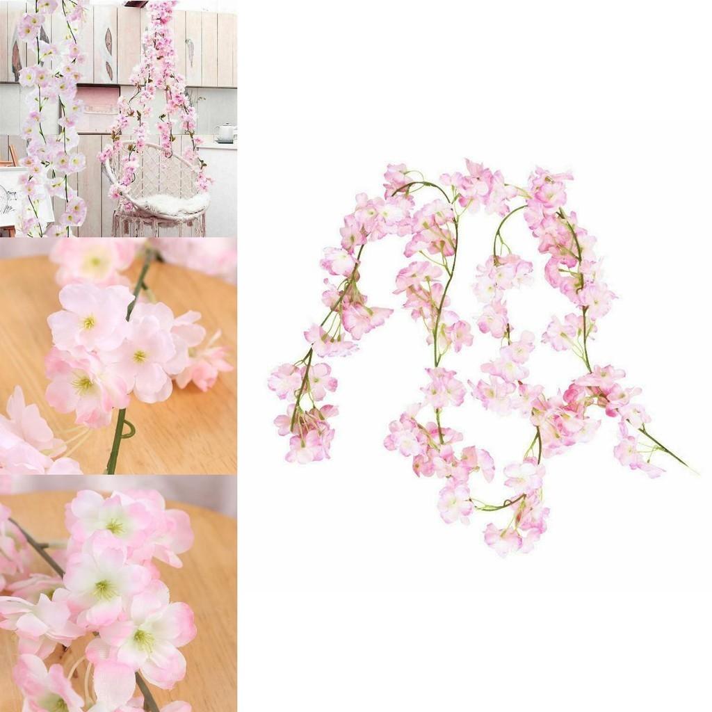 Stunning Pink And White Sakura Fake Flower Garland For Wedding Decorations