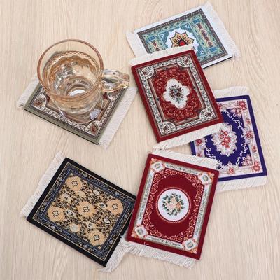 With Tassel Handmade Persian Style Table Decor Retro Pattern Kitchen Accessories Table Mat Coaster Cup Pads Placemat