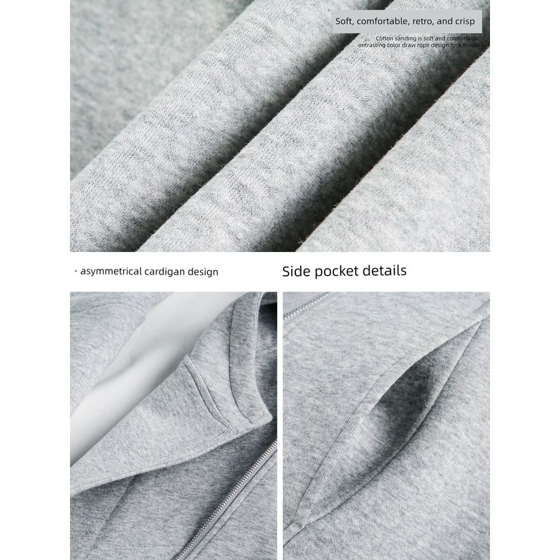 Wassup Official Store High-Weight Cardigan Air Layer Hooded Sweatshirt Jacket for Men and Women Spring and Autumn Hoodie Top