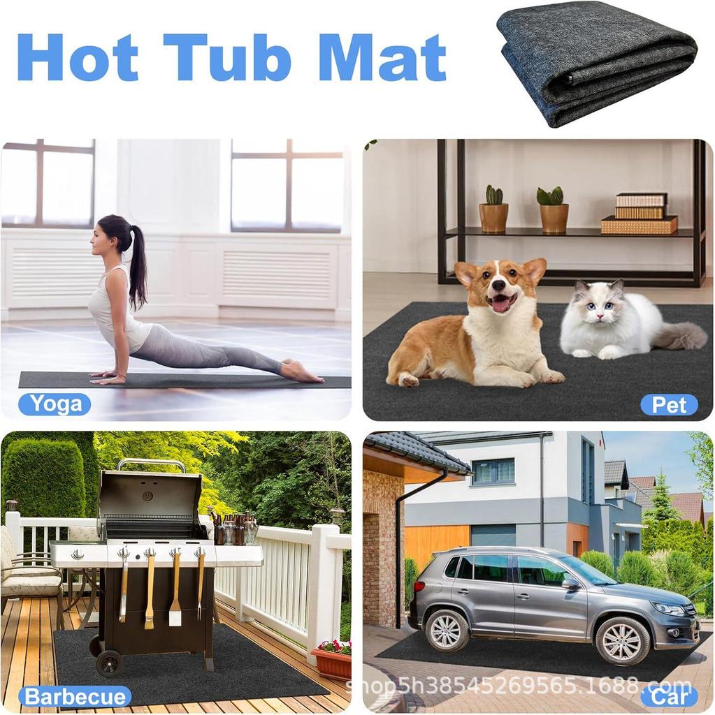 Grenzüberschreitende, wasserdichte, rutschfeste Filzmatte für Whirlpools und aufblasbare Pools, drinnen und draußen