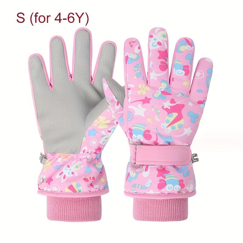 [Warm Ski Gloves] Warm Winter Ski Gloves, 1 Pair | Boys and Girls Snow Play Gloves, Suitable for Children 4-13 Years Old