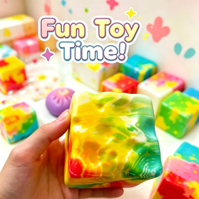 Slow Rising 8cm Cheese Decompression Toy Maltose Filled Ideal Office Desk Fidget Toy