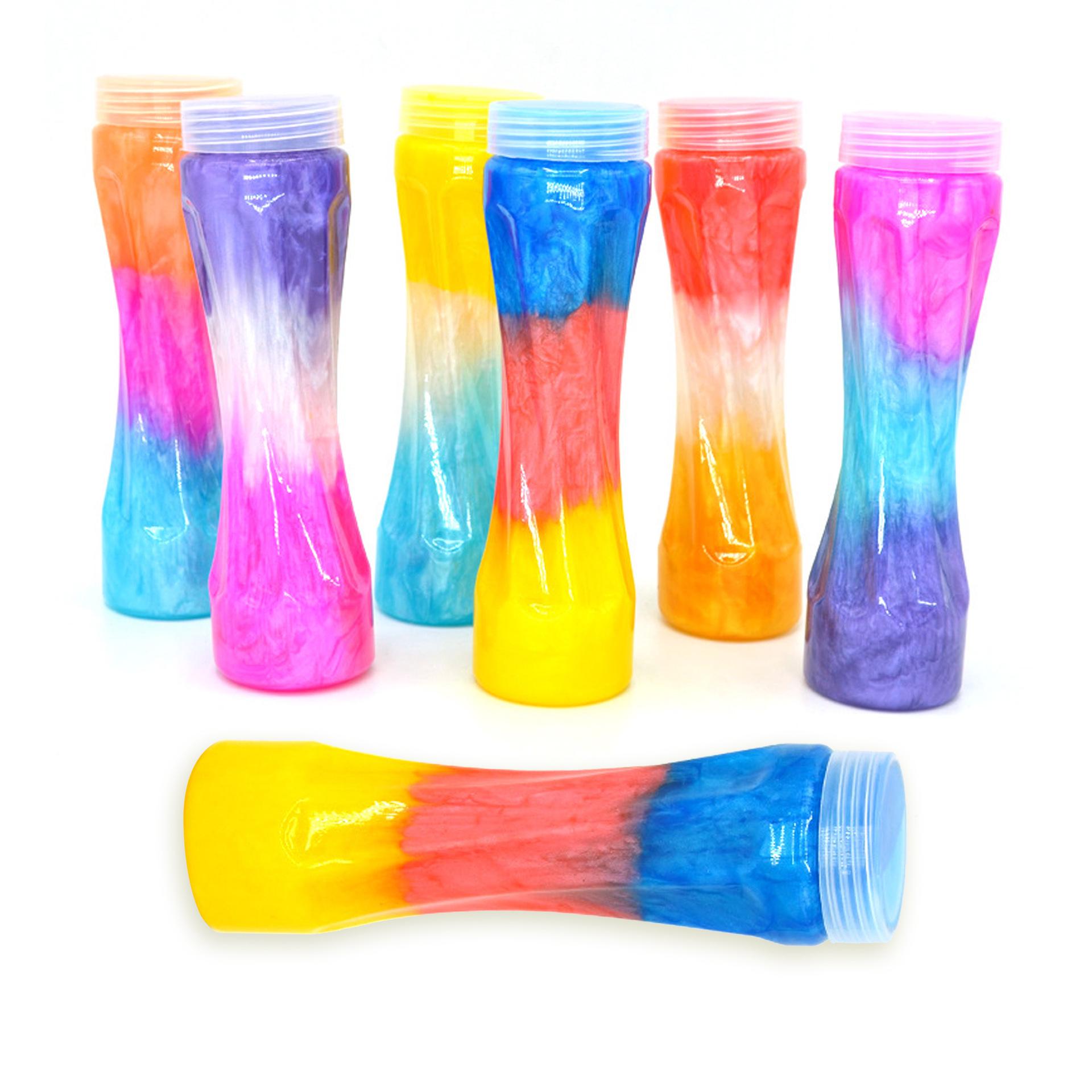 

Градиентный переливающийся кристальный слайм - трехцветная детская игрушка Mixed Colors