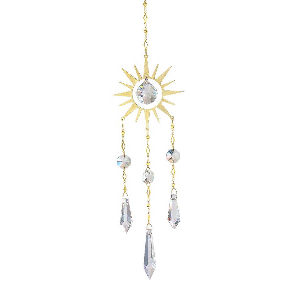 Crystal Prisms Light Catcher Windchimes Hexagon Car Pendant Garden Decor Hanging Window Ornament Chandelier Summer Gift