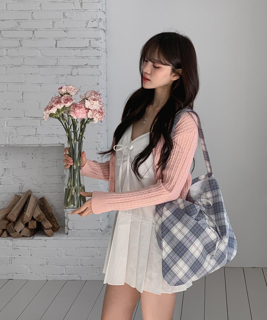 Atil Studio Cozy Check Shoulder Bag _[Fog Blue]