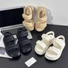 Stepping On Shit Sandals Women's Summer Wear 2025 New Velcro Roman Shoes Thick Sole Heightening Outer Wear Beach Sandals