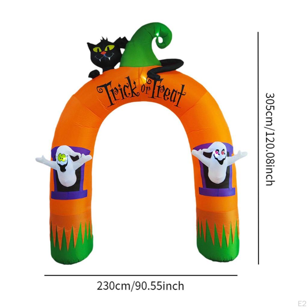 10 stop velká halloweenská nafukovací výzdoba oblouku, duchové černých koček vybuchující zapálené