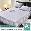 Machine-Washable Ice Silk Bed Skirt & Jacquard Cool Mat Set - Foldable, Soft Summer Air Conditioning Mat for Home Use