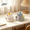 Rotating Art Supply Organizer Pen Holder with 9 Compartments, 360 Degree Silent Smooth Spinning Desk Caddy Pencil for Desk, Desktop Storage