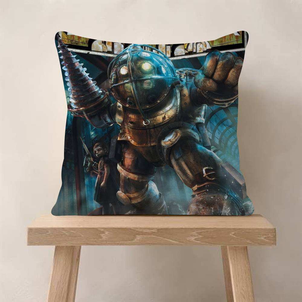 PC BioShock Game Cushion Cover Car Throw Pillow Case For Sofa Car Christmas Gift