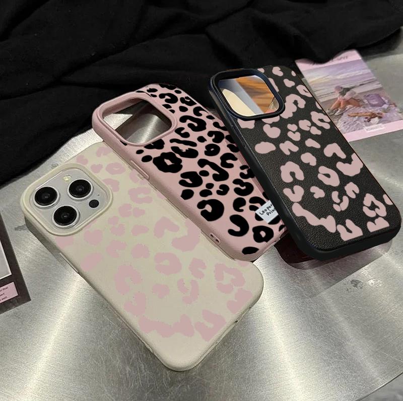 Case For POCO F7 Ultra F5 F6 M7 M6 X5 X6 X7 PRO X3 X4 GT Xiaomi 13T 14T Pro 15 Cover Luxury Cute PU Leather Leopard Print