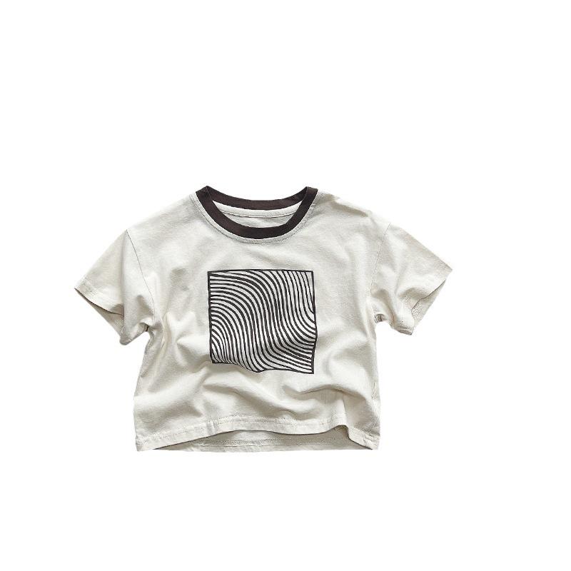 T-shirt Estiva Personalizzata a Maniche Corte per Bambini - Stile Coreano Cotone Puro per Bambini Piccoli