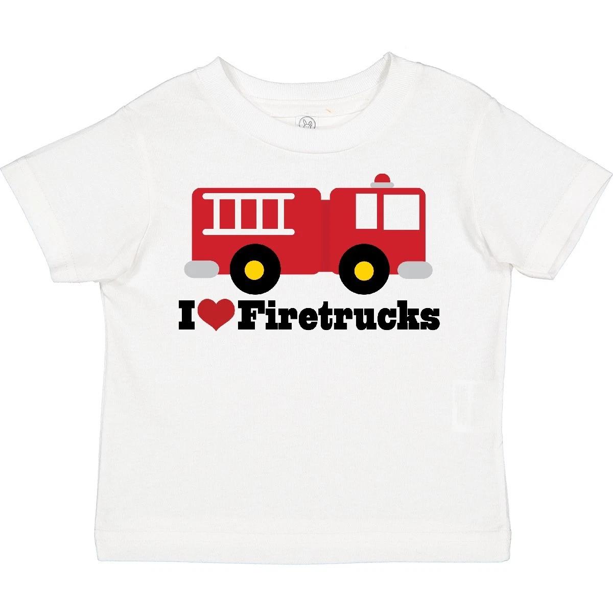 

Inktastic I Heart Firetrucks Toddler T-Shirt Fire Truck Engine Trucks Love Kids 130
