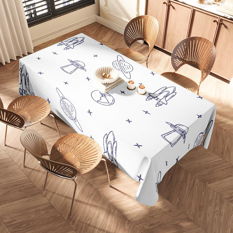 Stylish Space Exploration Print Tablecloth Perfect for Modern Kitchen Decor