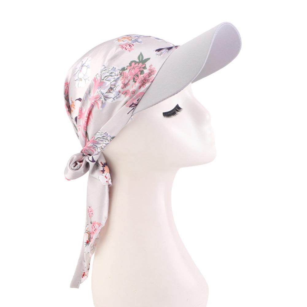

Breathable Women Printed Satin Headscarf Hat Soft Baseball Cap New Outdoor Sun Hat Outdoor Sports E