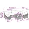 Garden Sofa Set with Cushions 9 pcs Black Poly Rattan