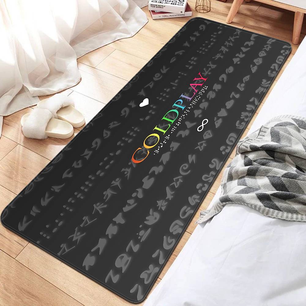 

Band C-Coldplay Door Mat Nordic Style Bedroom Living Room Doormat Home Balcony Anti-Slip Alfombra 50x80cm