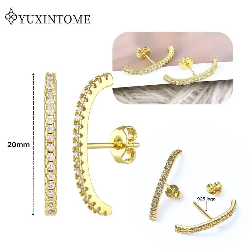 Dames 925 Zilveren Oorstekers Kristal Zirconia Waterdruppels Stud Hoops Goud Huggie Oorbellen Premium Luxe Feest Sieraden
