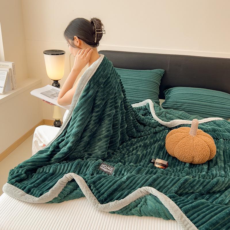 Class A Thickened Flannel & Milk Velvet Blanket - Coral Fleece Nap/AC Cover