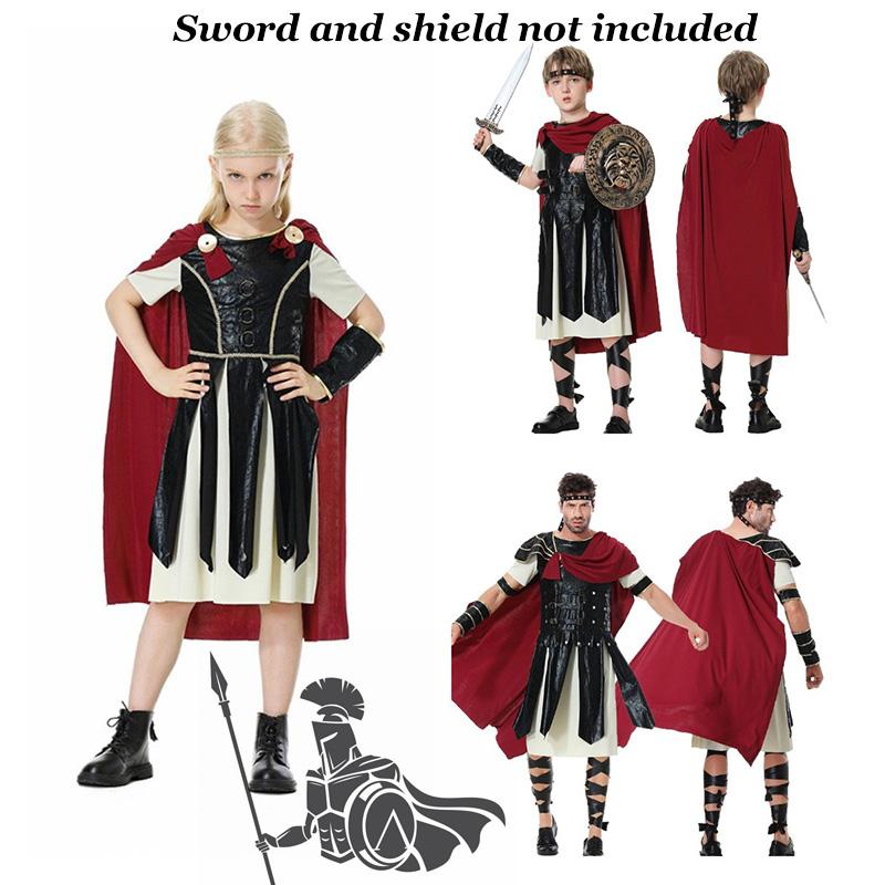 Cos Warrior Roman Costume Kids Set Parentchild Soldier Stage Halloween Up Dress