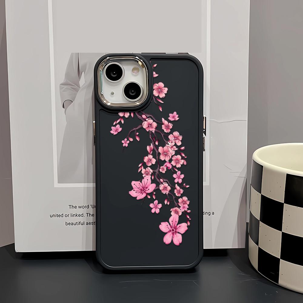 Pink Flowers Phone Case Suitable For IPhone 16 15 Plus 14 13 12 11 Pro Max XS XR 7 8 Case Cover Funda For IPhone 16 15 14 Plus
