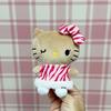 Fun Hello Kitty Plush Pendant With Leopard Print Dress Decor For Collectors And Kids