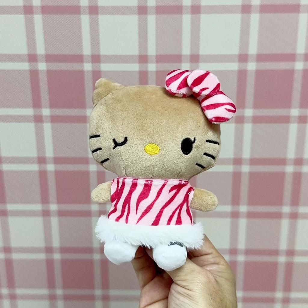 Fun Hello Kitty Plush Pendant With Leopard Print Dress Decor For Collectors And Kids