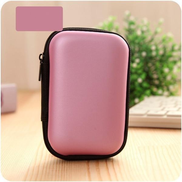 Elegant Mini Zipper Earphone Bag With Mesh Pocket And High Quality Eva Material For Safe Travel
