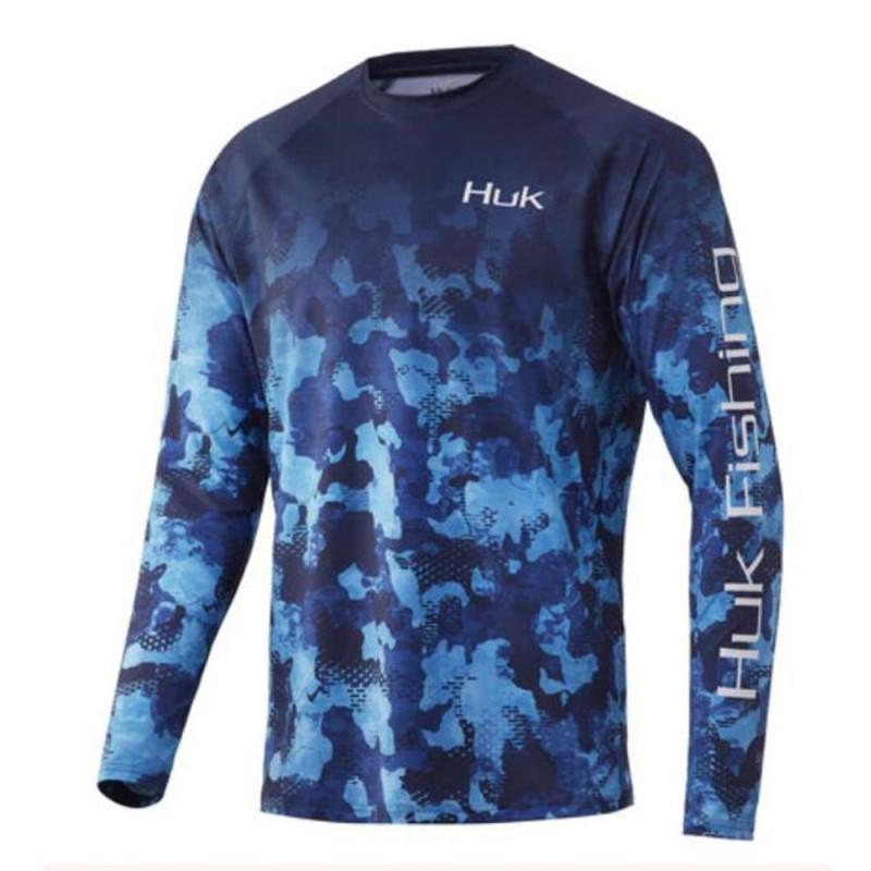 HUK Fischbekleidung Neues UPF+50 Eisgarn Leicht Atmungsaktiv Schnelltrocknend Langarm-T-Shirt