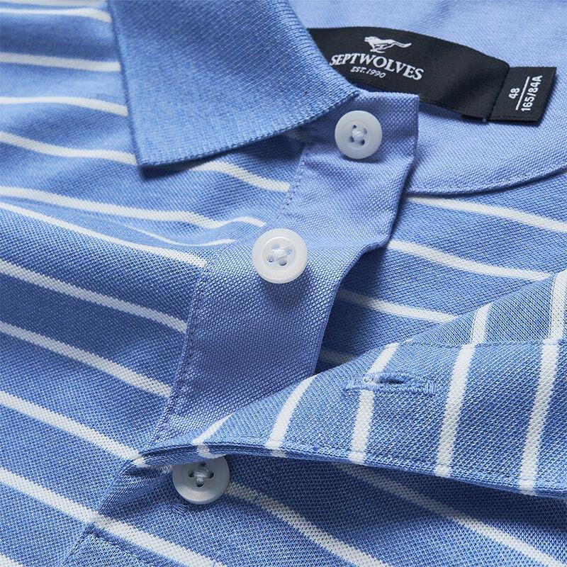 Septwolves Men's Striped Business Casual Polo T-Shirt